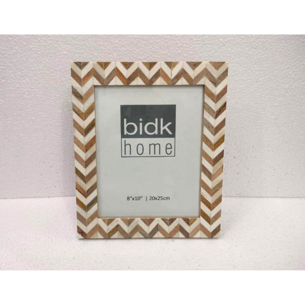 Zig Zag Frame White & Brown - WHITE & BROWN