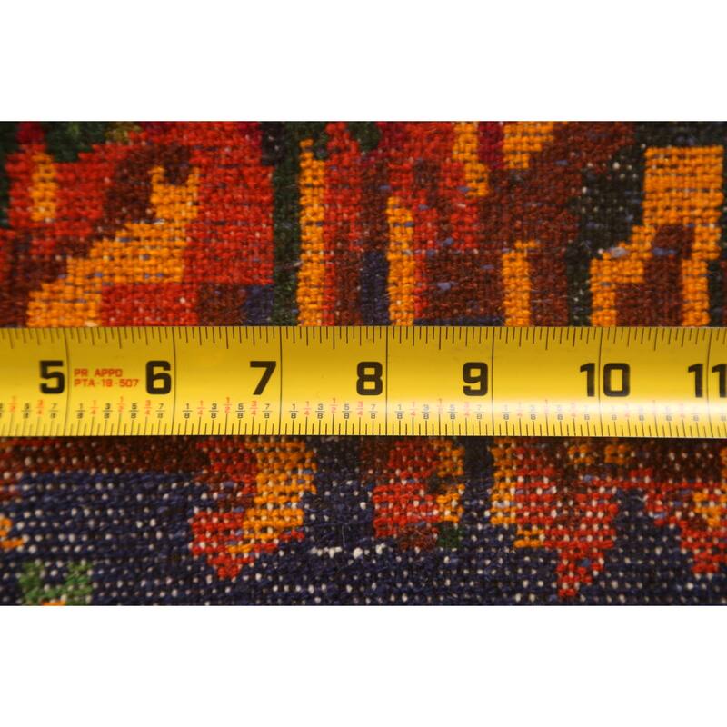 Hand Knotted Oriental 100% Wool Carpet Traditional Floral Navy Blue & Blues Bakhtiari Area Rug - 4' 11'' X 3' 8''