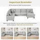 preview thumbnail 2 of 6, 125.2" Modern Corduroy Upholstered U-shaped Sectional Sofa with Movable Ottoman and Side Storage Pockets