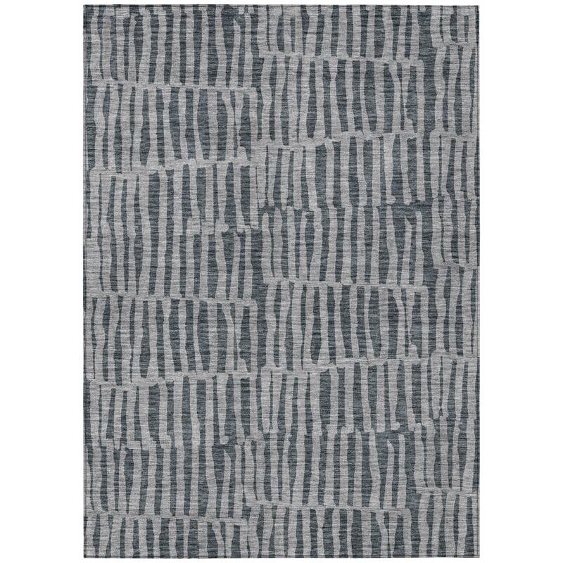 HomeRoots Striped Transitional Rectangle Outdoor Rug