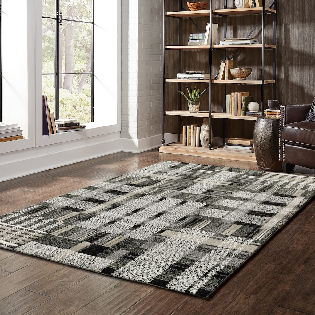 Style Haven Athena Distressed Plaid Area Rug