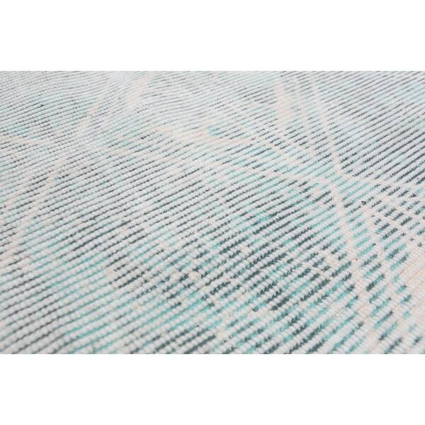 Shop Hand Made Ivory Aqua Area Rug Wool Modern Contemporary Oriental Area Rug 5x7 5 X 6 9 On Sale Overstock 31523644