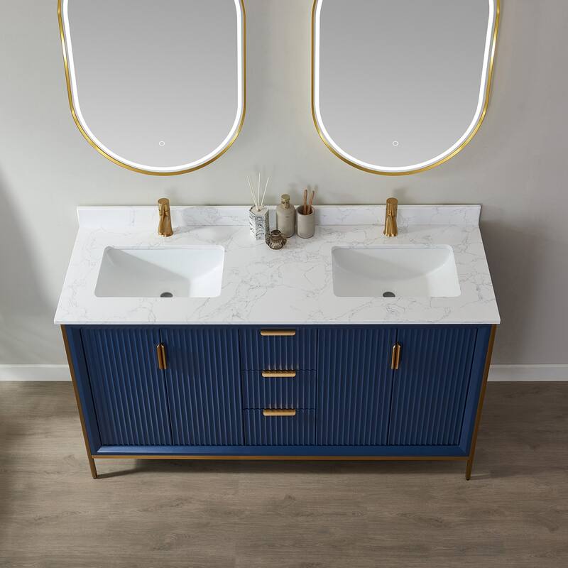 Miseno MV736060 Granada 60" Free Standing Double Basin Vanity Set with