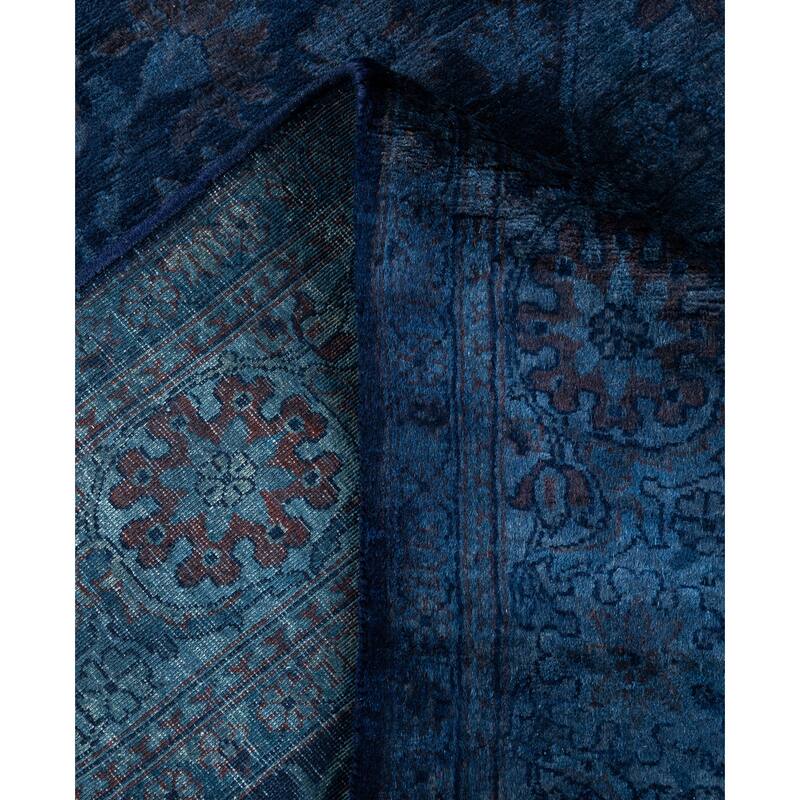 Overdyed One-of-a-Kind Hand-Knotted Area Rug - Blue - 4' 1" x 6' 2"