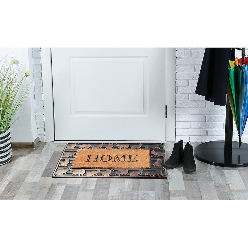A1HC Rubber and Coir Home Design Copper Finished Decorative Doormat 18"X30"
