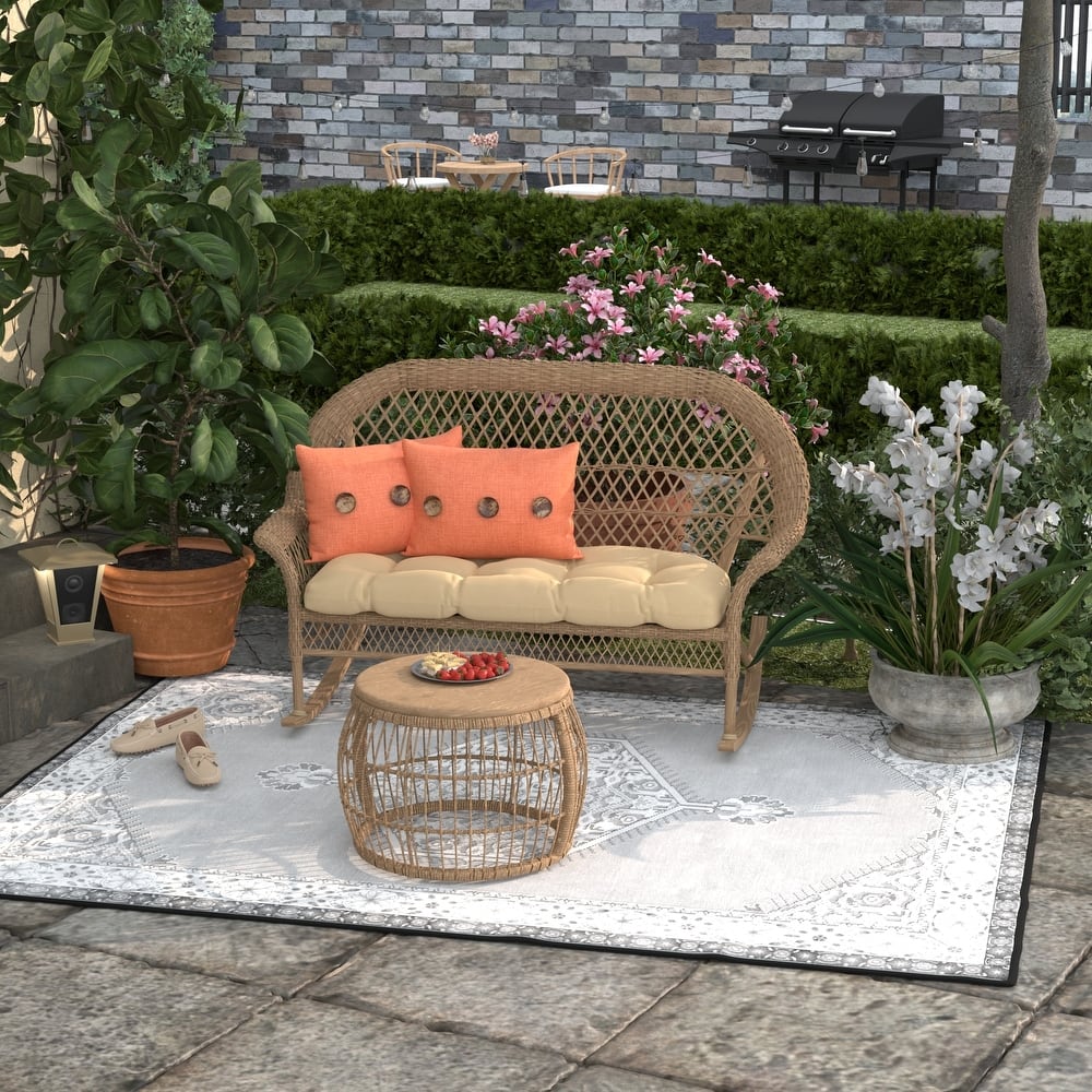 20" x 13" Outdoor Lumbar Pillow with Buttons - Set of 2 - 13'' L x 20'' W x 6'' H