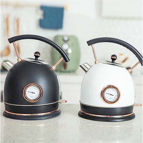 Electric Kettle Retro-Style Stainless Steel 1.8L Temperature Control