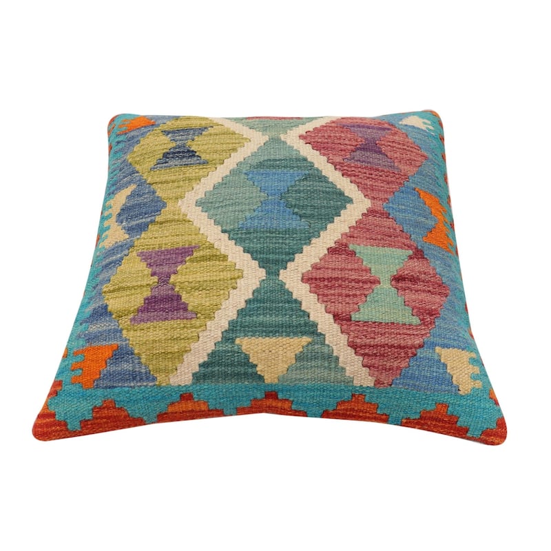 Bohemian Hardie Turkish Hand-Woven Kilim Pillow - 18'' x 18''