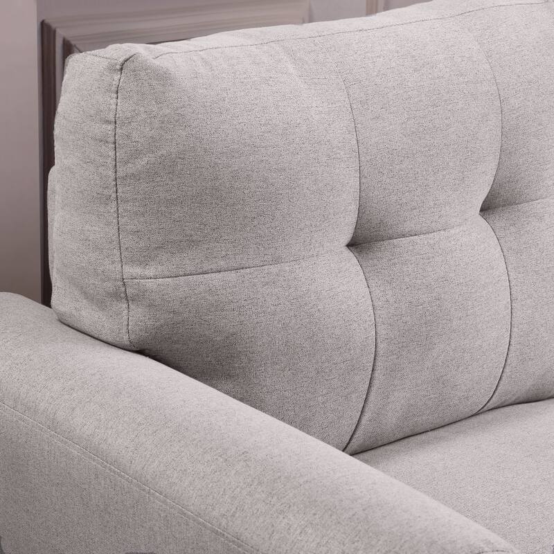 79.9" 3-seat Sofa Button Tufted Linen Upholstered Livingroom Sofa