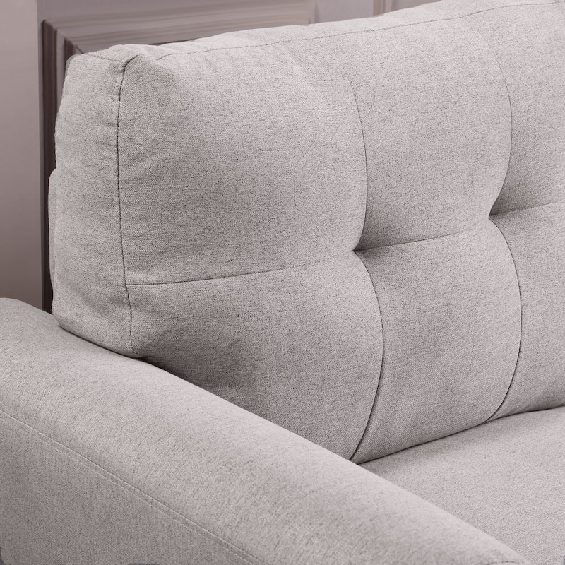 Modern Upholstered Sofa, 35" Linen Armchair Couch for Living Room