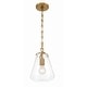 preview thumbnail 4 of 4, Voss 1 Light Luxe Gold Mini Pendant - 8.25"W x 11.5"H x 8.25"D