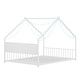 preview thumbnail 34 of 46, House Bed with Roof and Colorful Lights, House-shaped Frame Floor Bed with House Roof Frame, Metal Bed Frame with Slats and Legs