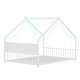 preview thumbnail 40 of 38, Metal House Floor Bed Frame with Roof and Colorful Lights