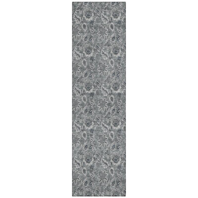 Machine Washable Indoor/ Outdoor Chantille Floral Farmhouse Rug