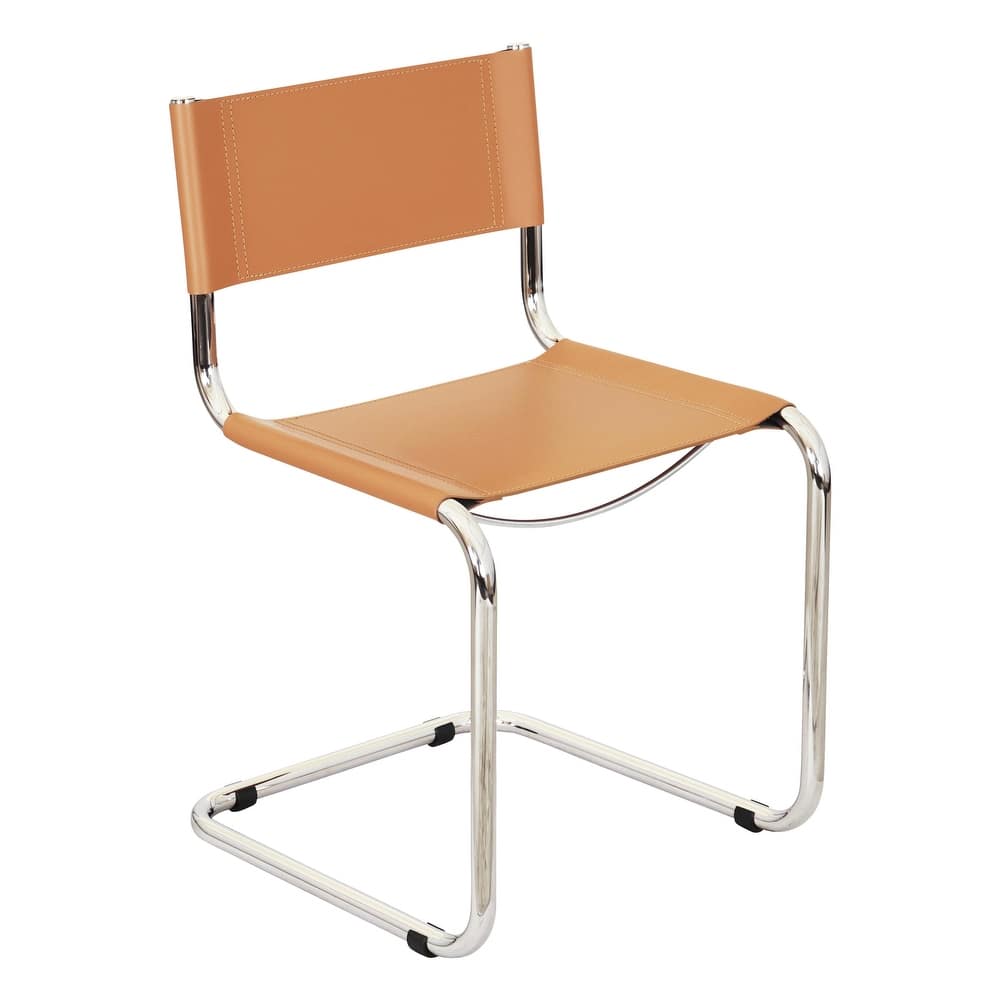 Breuer Chair Company Mart Stam Cantilever Side Chair w/ Chrome Frame (Various Bonded Leather Colors)