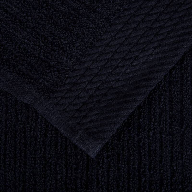10-Piece Bath Towel Set - Luxurious 100% Cotton Ribbed Pile Absorbent Towels by Lavish Home (Black)