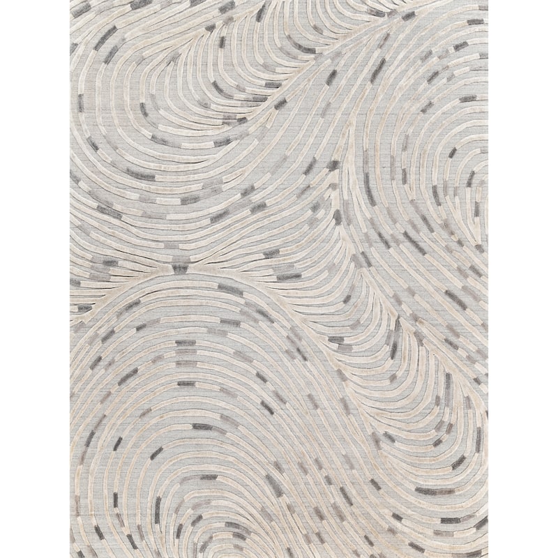 EXQUISITE RUGS Overture Hand-loomed Wool/Bamboo Silk Grey Area Rug.
