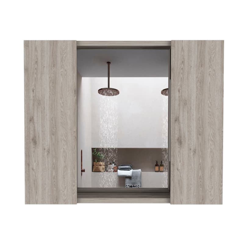 Artemisa Medicine Cabinet with Double Door, Mirror, and External Shelf - N/A
