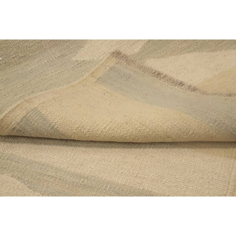 Hand Woven Oriental 100% Wool Carpet Southwestern Modern Beige & Ivories Kilim Area Rug - 4' 0'' X 2' 0''
