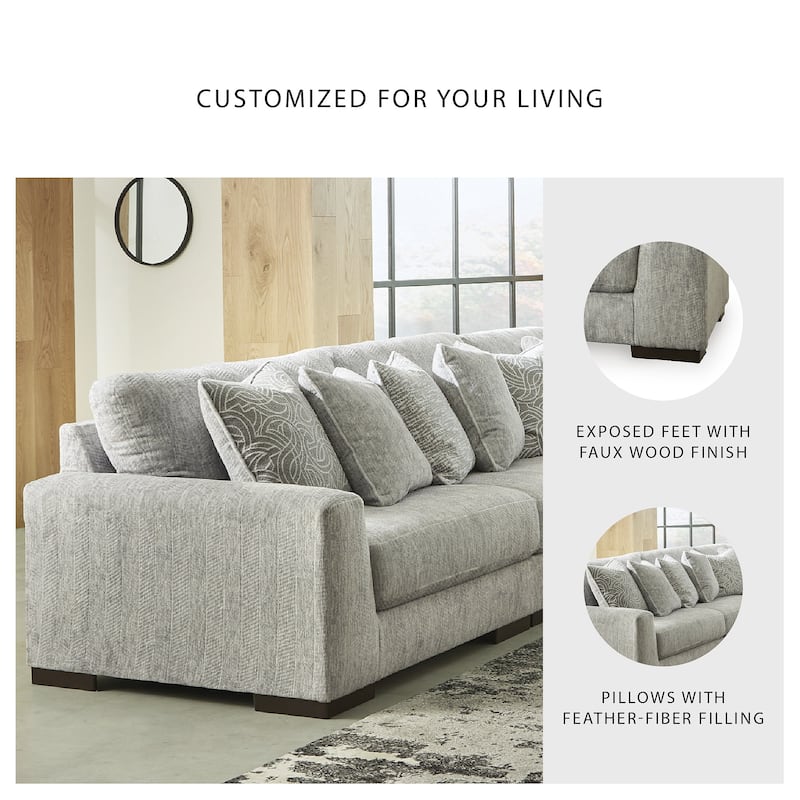 Signature Design by Ashley Regent Park Pewter 5-Piece Sectional - 132"W x 132"D x 39"H