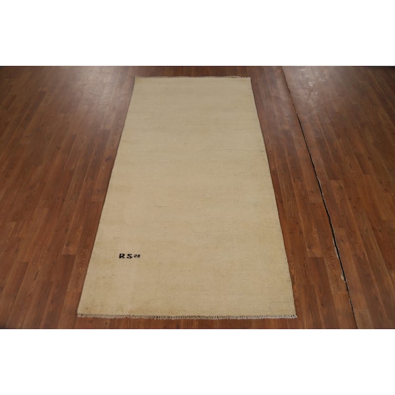 Solid Modern Gabbeh Oriental Foyer Rug Handmade Wool Carpet - 3'5"x 6'5"