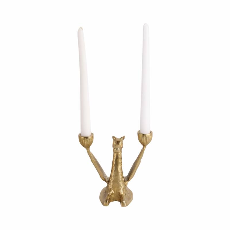 Metal Giraffe with Wings Taper Candle Holder - Gold, 6 in. - 7.0"