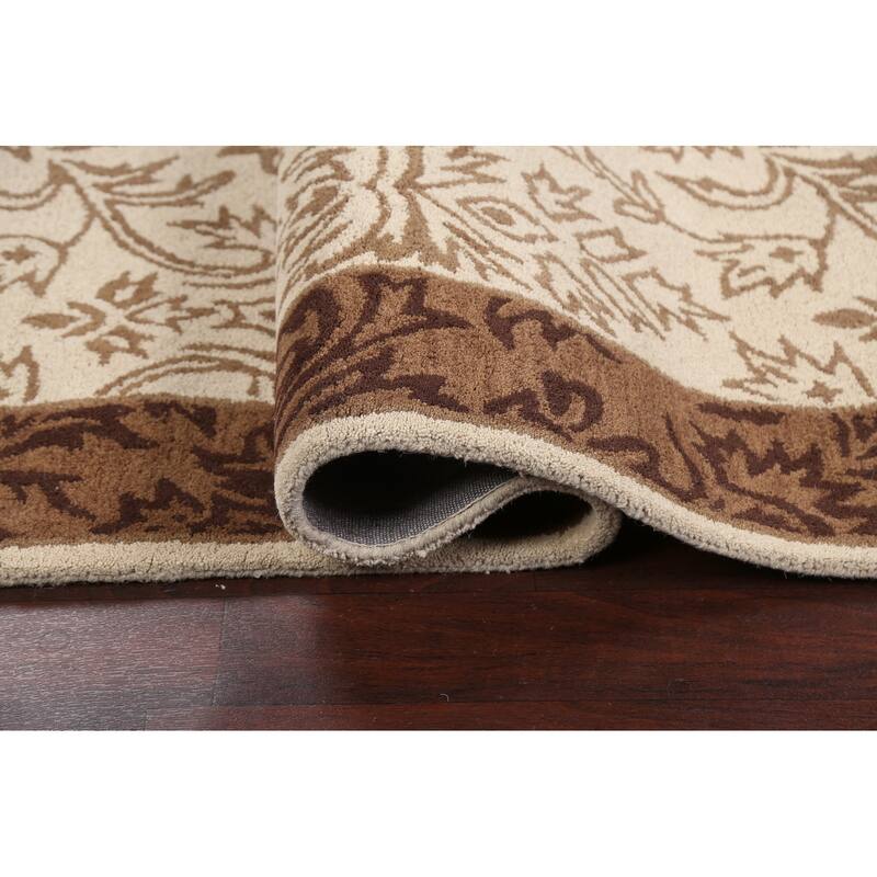 Floral Oriental Foyer Area Rug Wool Hand-tufted Traditional Carpet - 5'0" x 8'0"