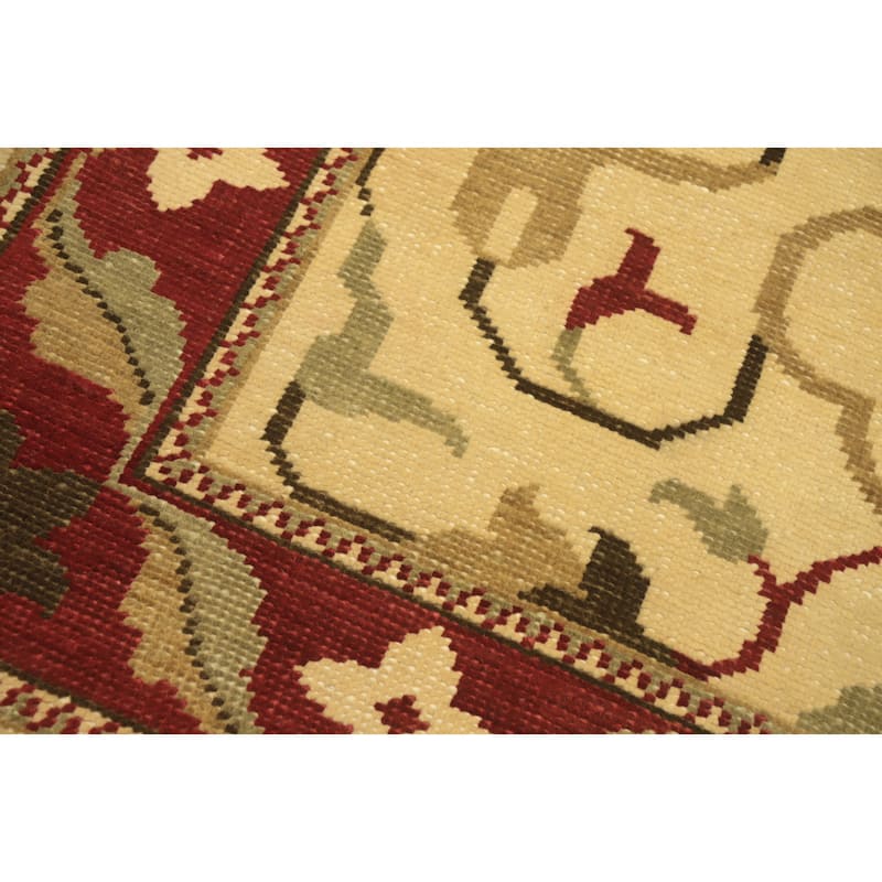 Handmade Floral Indian Area Rug 6x9 - 9' 2'' X 5' 7''