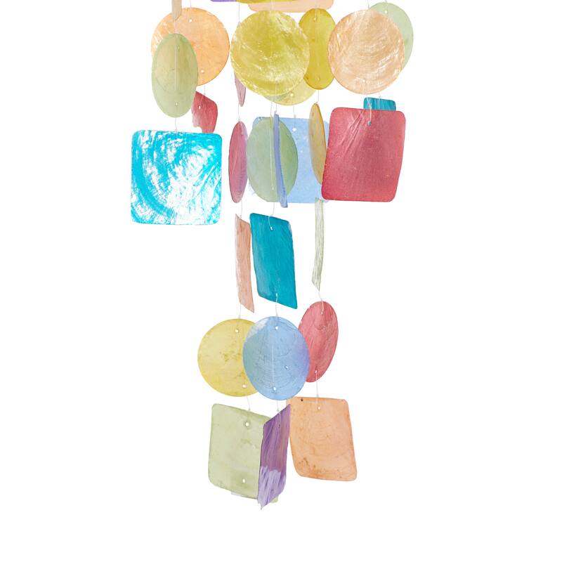 Teal Capiz Shell Waterfall Windchime
