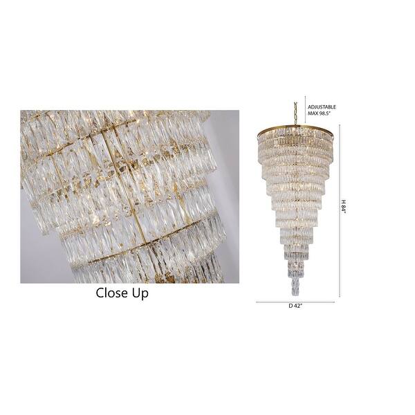 42-Light Gold Chandelier With Clear Crystals - Bed Bath & Beyond - 43943134