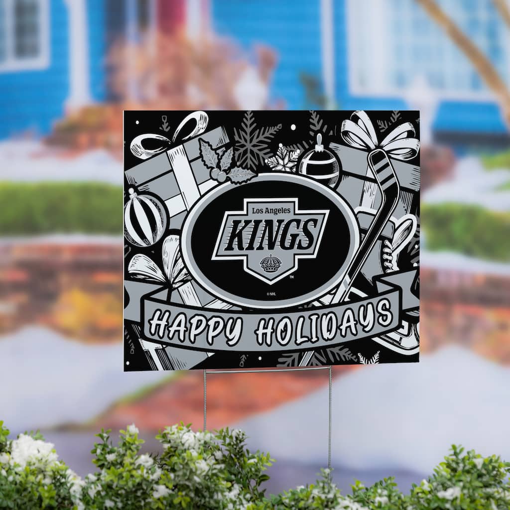 Los Angeles Kings Yard Sign, Happy Holidays - 24" x 18"
