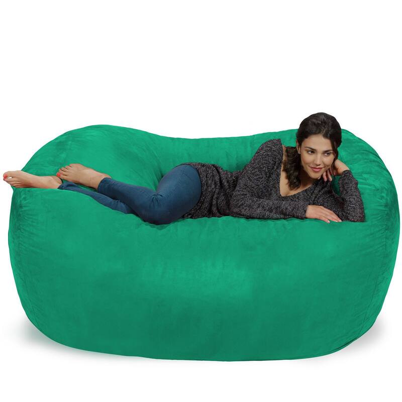 Large Memory Foam Microsuede Bean Bag Chair Loveseat