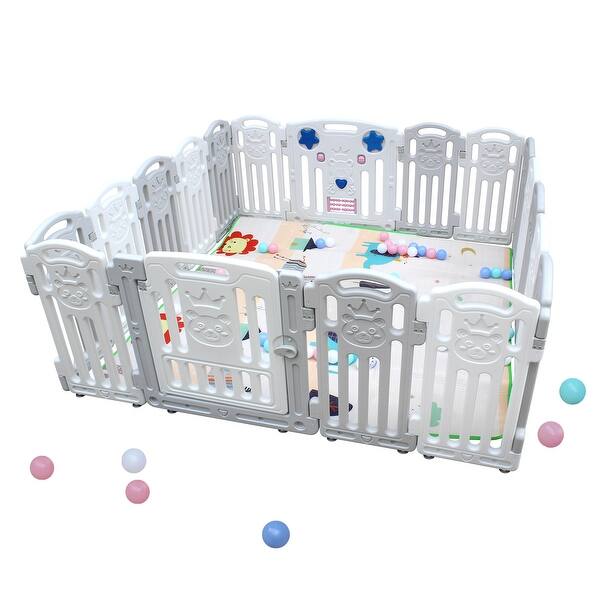 slide 2 of 5, 16+2 Combination Baby Playard Playpen Indoor Plastic Material Baby Fence As Shown