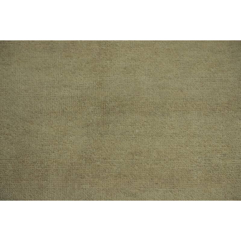 Hand Knotted Oriental 100% Wool Carpet Modern Solid Beige & Ivories Gabbeh Area Rug - 12' 0'' X 8' 11''