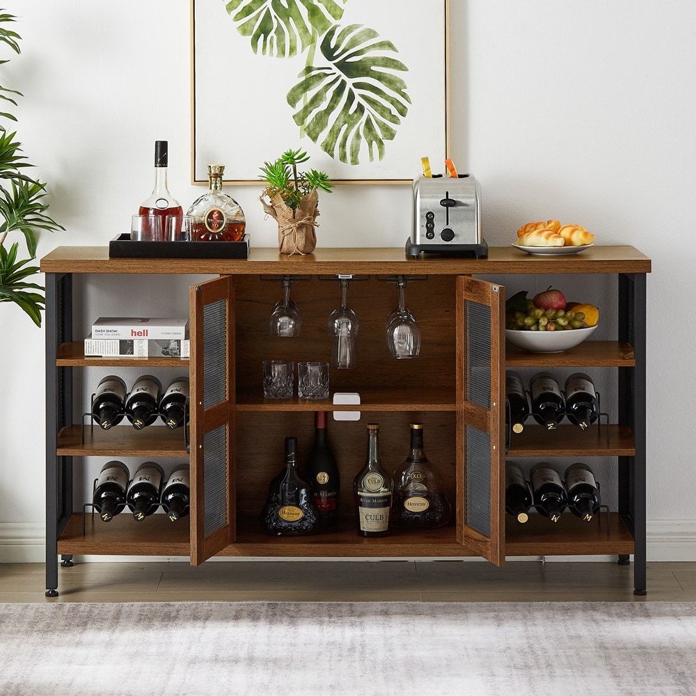 Rustic Wood Multifunctional Floor Wine Cabinet Bed Bath Beyond 36685988