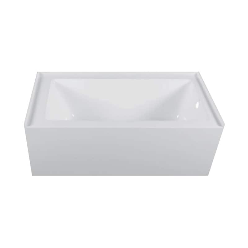 Fine Fixtures Acrylic-Fiberglass Soaking Bathtub, White. Alcove/Apron Front