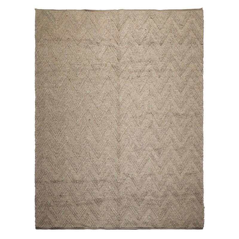 9x12 Tibetano Hand Knotted Flatweave Wool Tone on Tone Mocha Contemporary Rug - 9' x 12' - 9'  x 12'