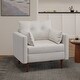 preview thumbnail 4 of 3, Roomfitters Upholstered Accent Chair with Button Tufted Back and Bolster Pillows, Mid-Century Armchair for Living Room, Beige