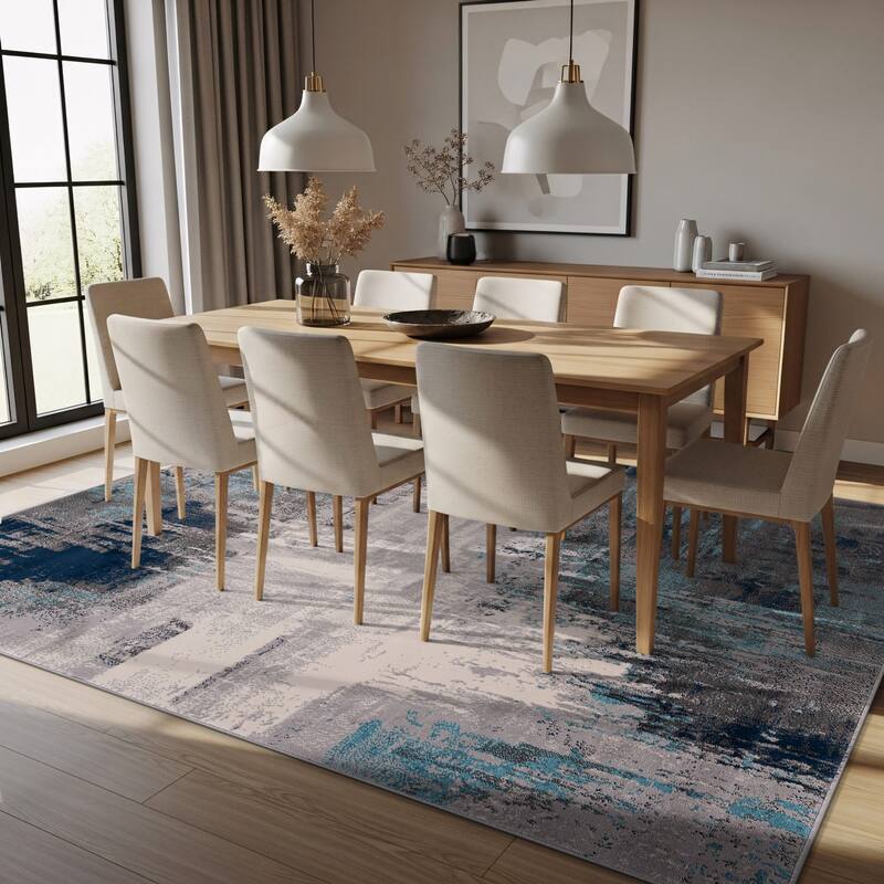 World Rug Gallery Bari Contemporary Abstract Art Area Rug