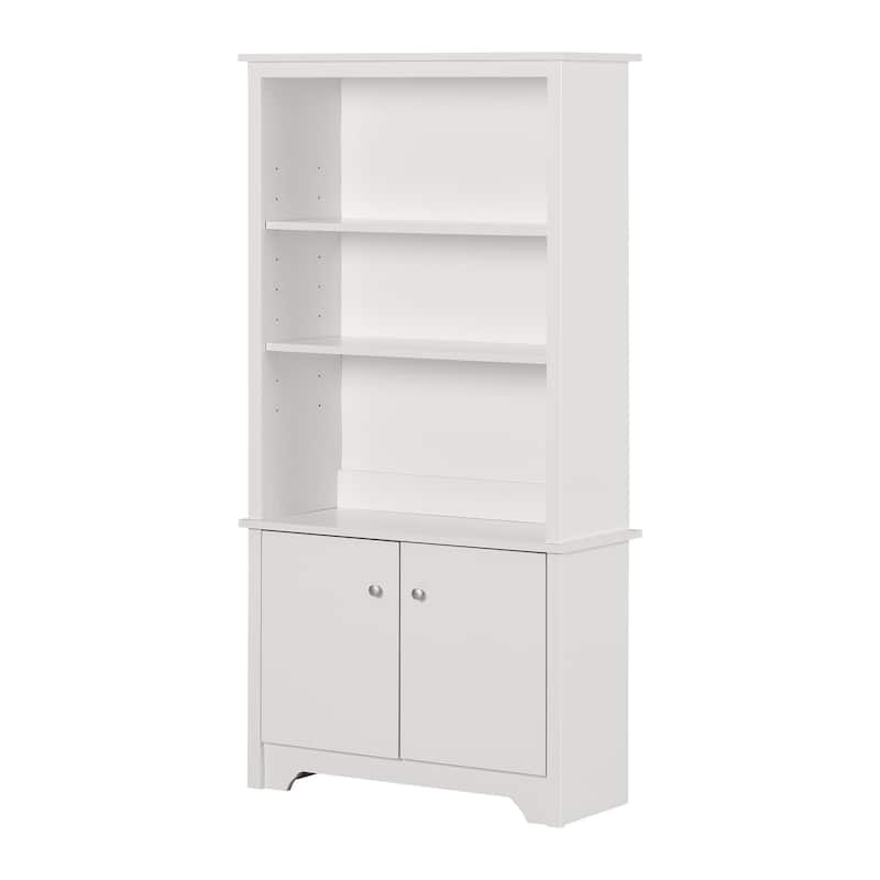 3-Shelf Bookcase with Doors - Storage Organizer - Modern Design - Living Room, Bedroom, Office - 12.75