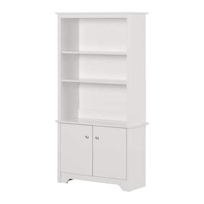 3-Shelf Bookcase with Doors - Storage Organizer - Modern Design - Living Room, Bedroom, Office - 12.75