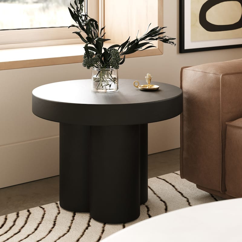 Modrest Bruni Modern Black Concrete End Table