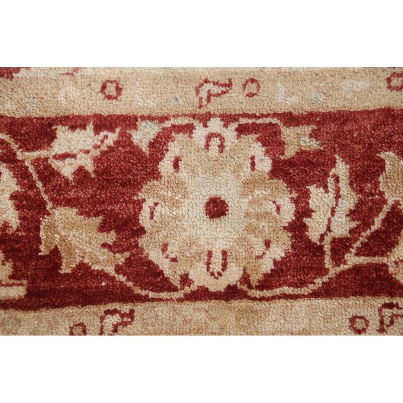 Hand Knotted Oriental 100% Wool Carpet Traditional Floral Beige & Ivories Chobi-Peshawar Area Rug - 11' 2'' X 5' 0''