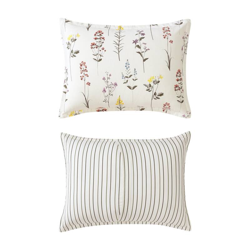 Eddie Bauer Wildflower Cotton Reversible Beige Comforter Set