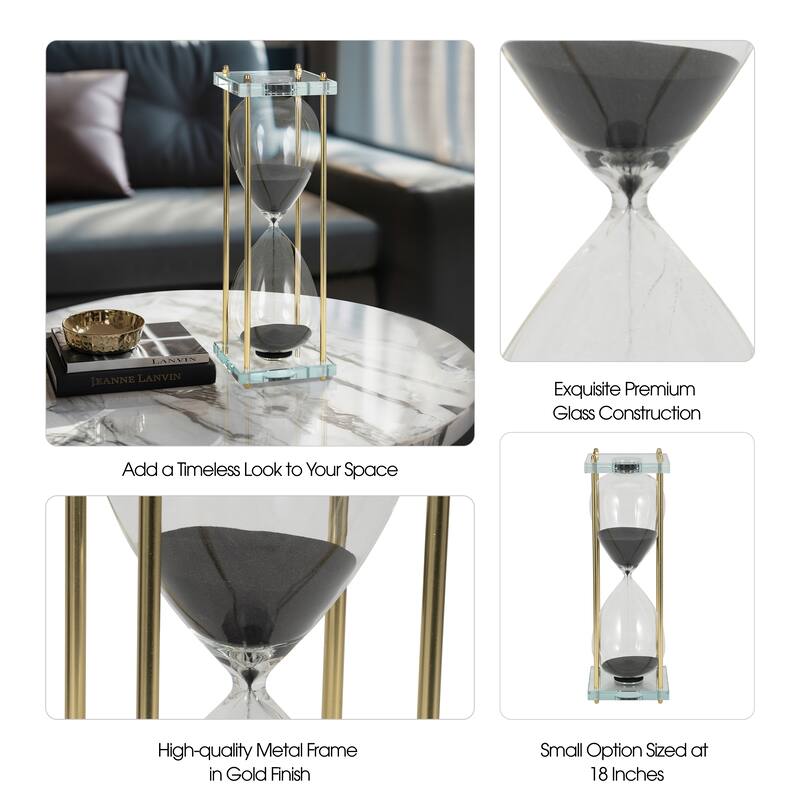 Sagebrook Home Glass Reynolds Hourglass, Elegant Decorative Objects