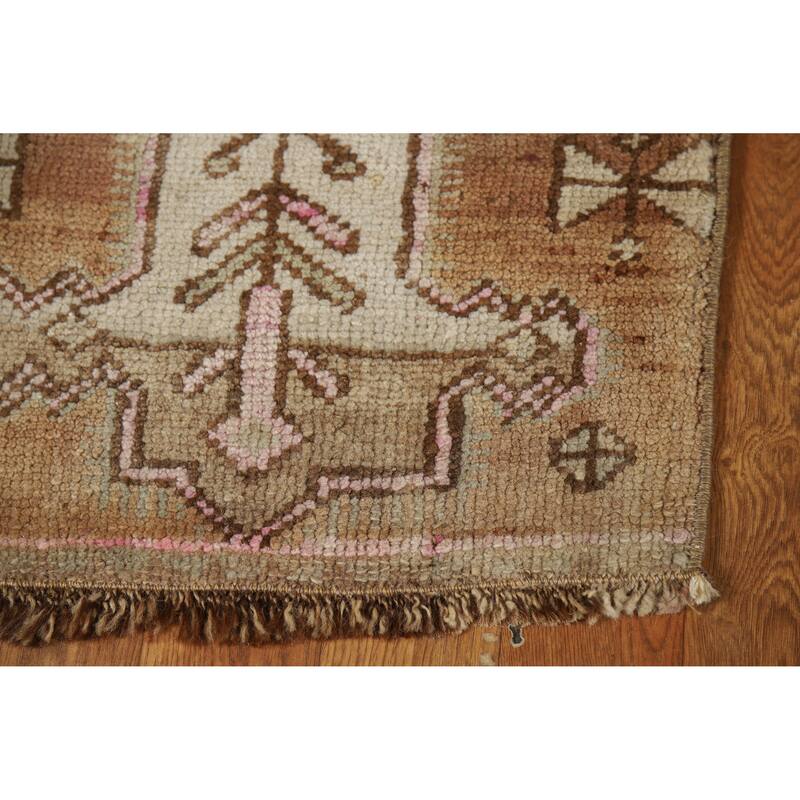 Tribal Anatolian Oriental Foyer Rug Handmade Geometric Wool Carpet - 1'6" x 3'1"