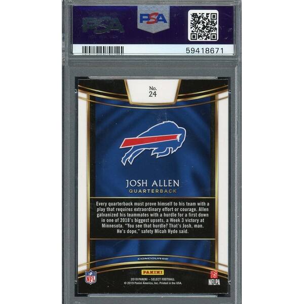 Josh Allen 2018 Panini Select Football Rookie Card #24 Graded PSA 9 - Black  - 8'6" x 11'6" - Bed Bath & Beyond - 40997752