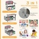 preview thumbnail 22 of 21, 3 in 1 Kids Convertible Activity Bench with 2 Removable Fabric Bins - 21" x 22" x 58"