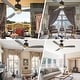 preview thumbnail 27 of 38, ExBrite 52 inch LED Ceiling Fan,Walnut Solid Wood Blades,Remote Control,DC Motor
