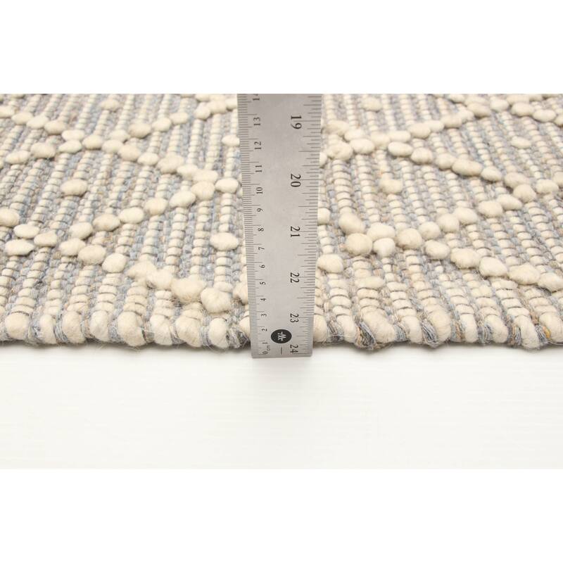 ECARPETGALLERY Braid weave Sienna Grey Wool Rug - 5'1 x 8'0